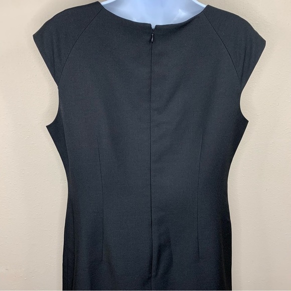 Size 10 Evan Picone Black Label Black Cocktail Dress Cap Sleeve Midi Event - Picture 5 of 10
